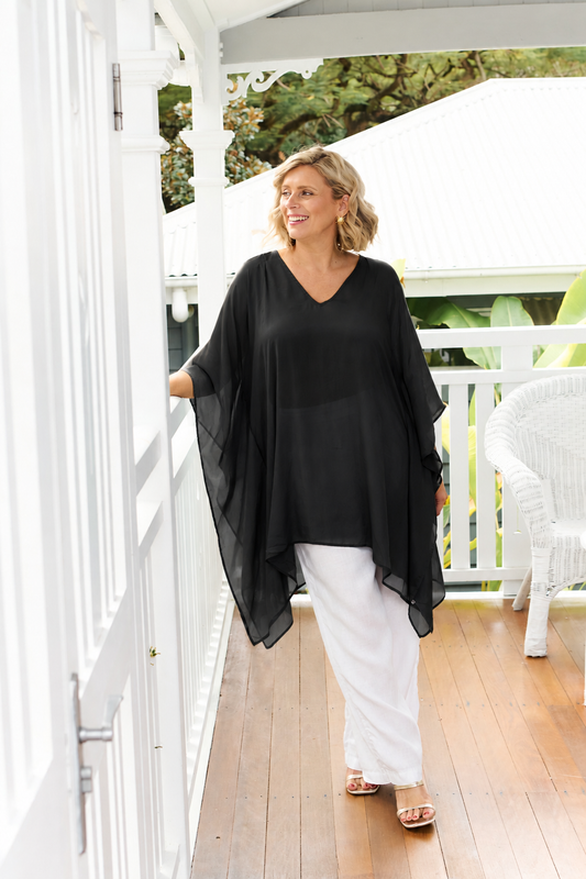 SILK KAFTAN BLACK TOP IN SPECIAL PRICE, NO RETURNS
