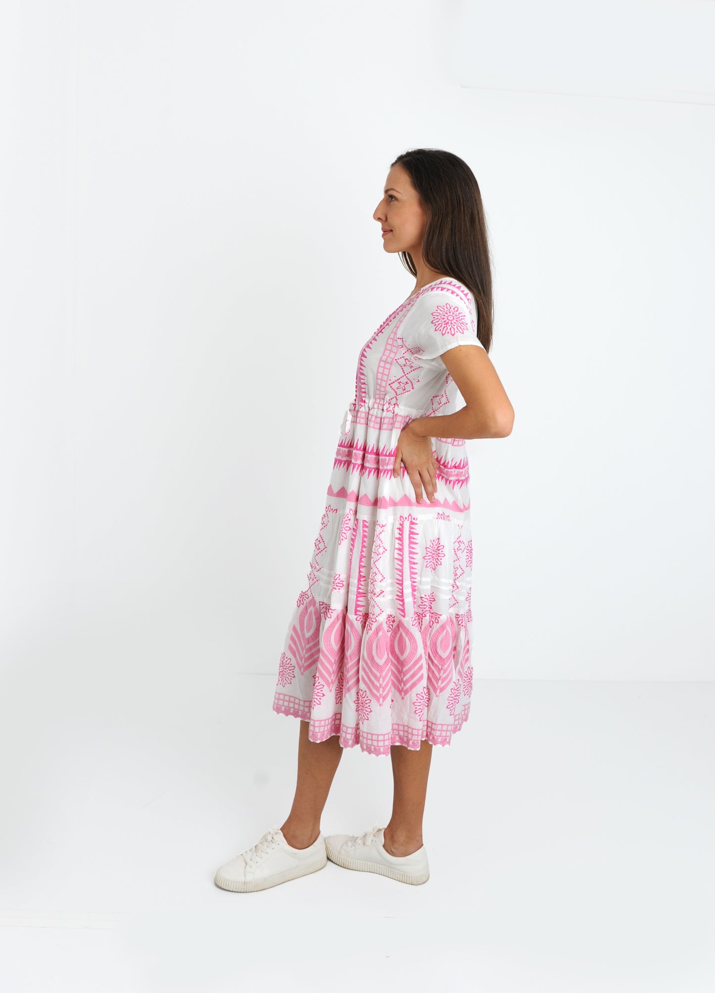 Rhodes Pink Midi Dress