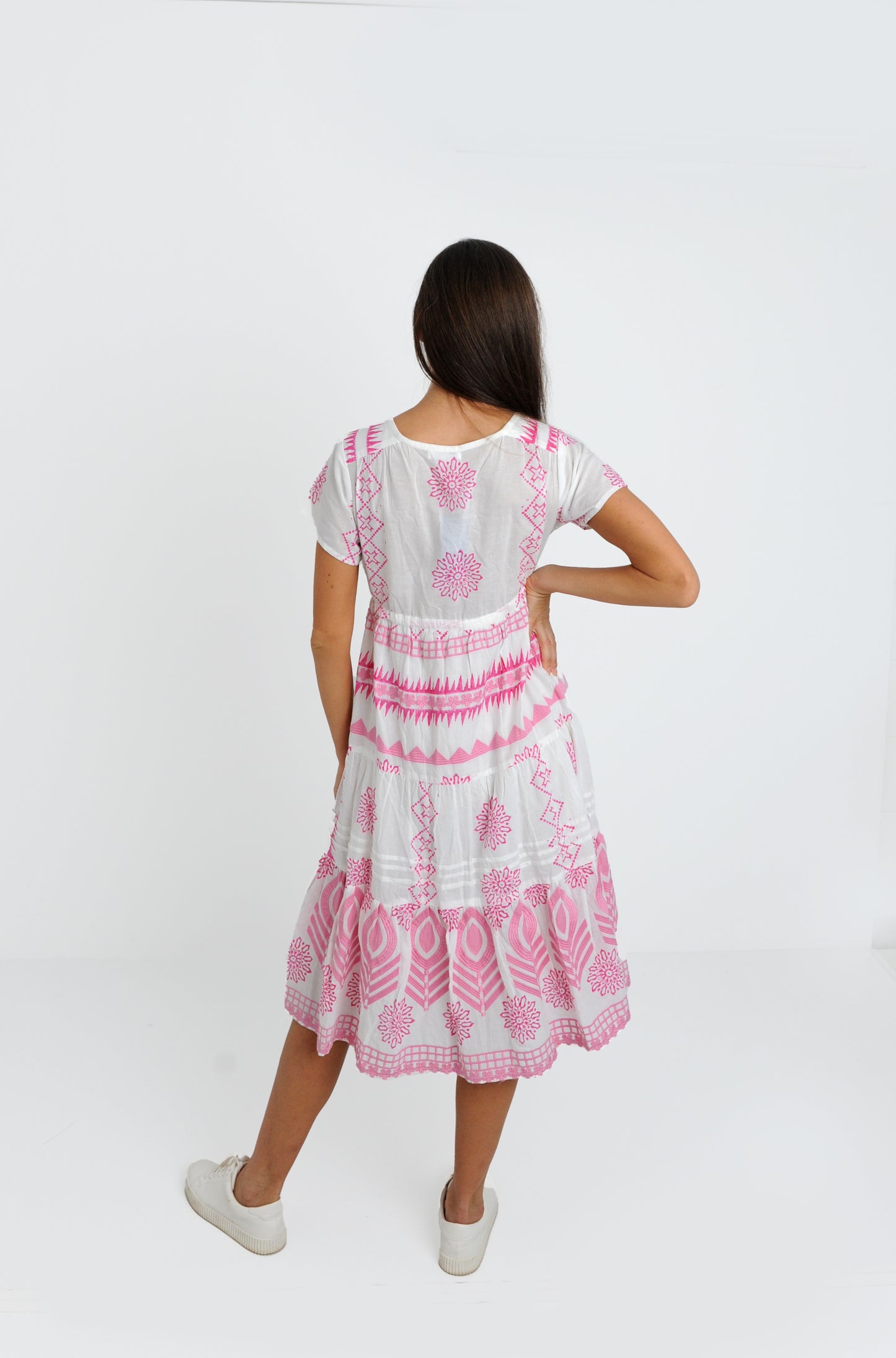 Rhodes Pink Midi Dress