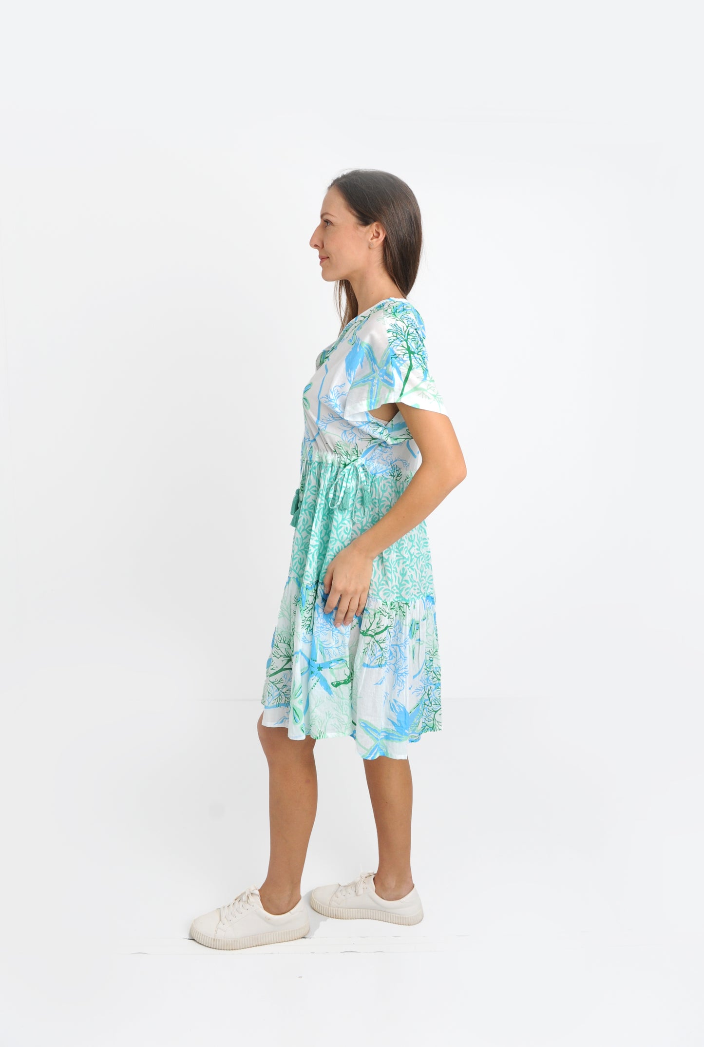 Nautilus Aqua Tie Dress