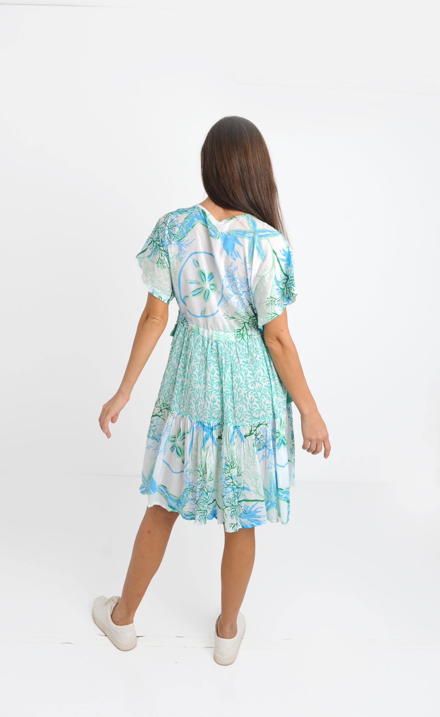 Nautilus Aqua Tie Dress