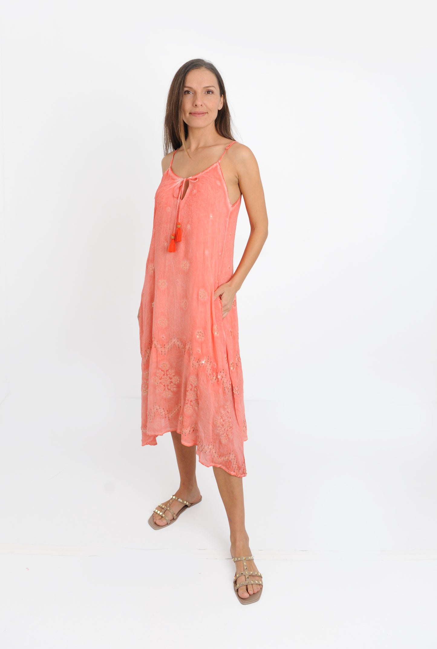 Seychelles Coral Midi Dress NOW ON SALE