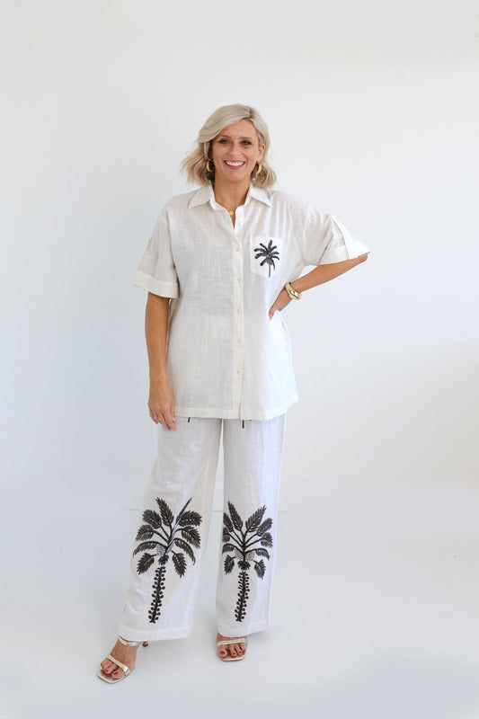 Sorrento White Pant and Shirt set.