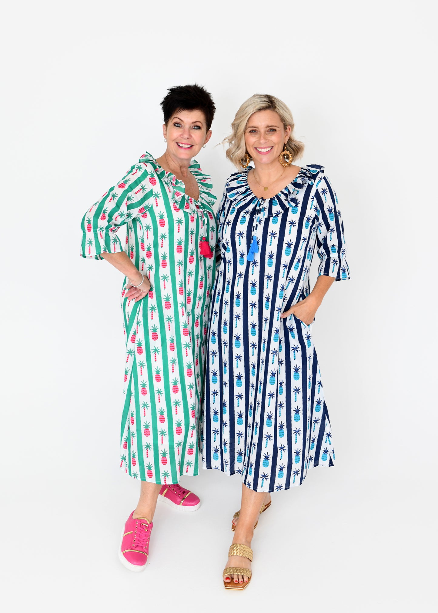 LUNA PALM BLUE DRESS