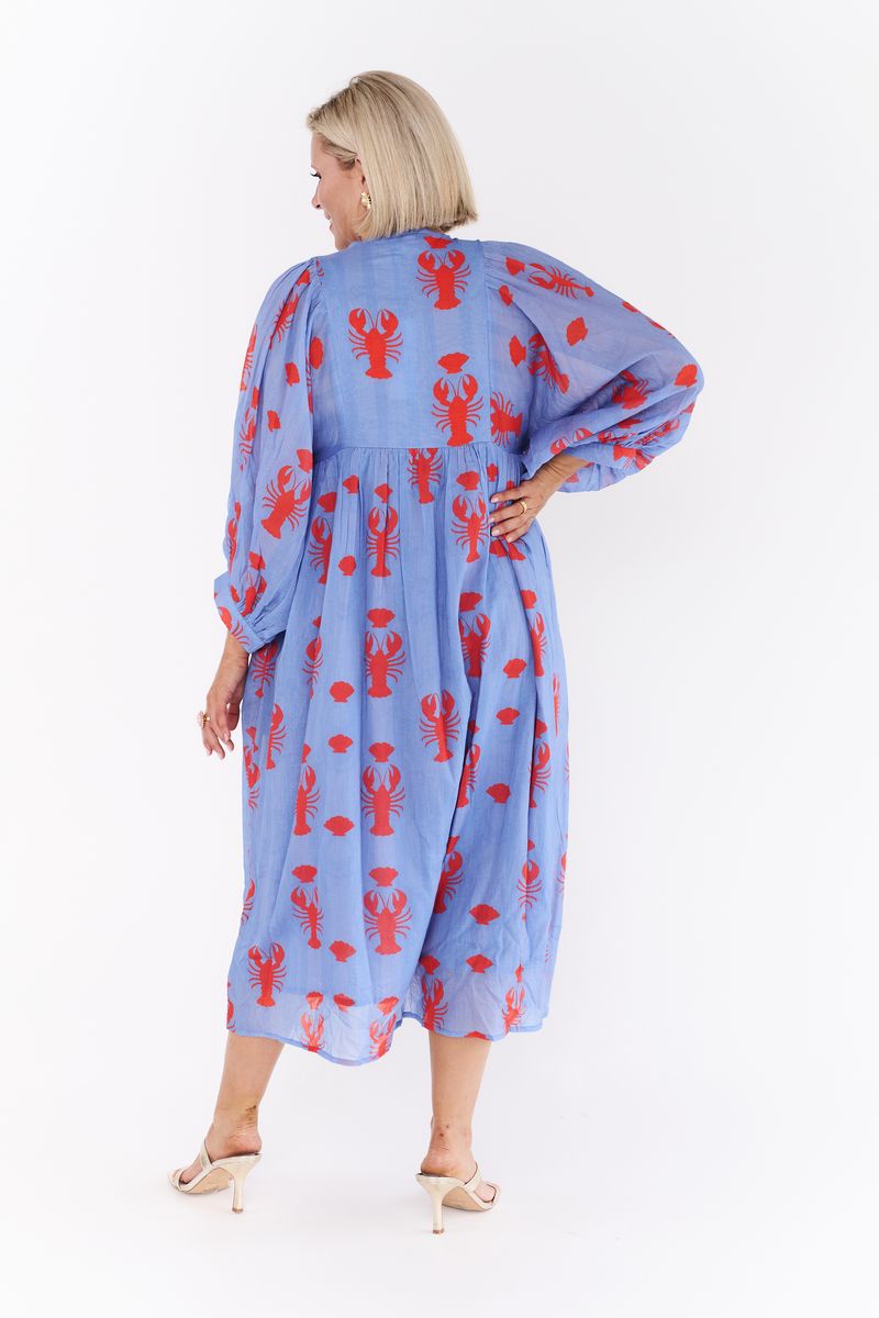 LOBSTER BLUE MIDI DRESS