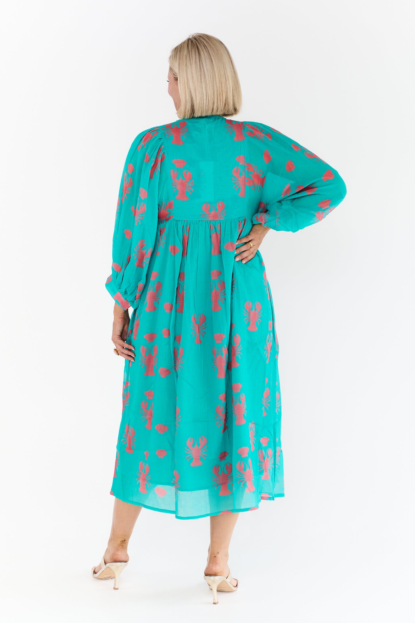 LOBSTER TEAL MIDI DRESS